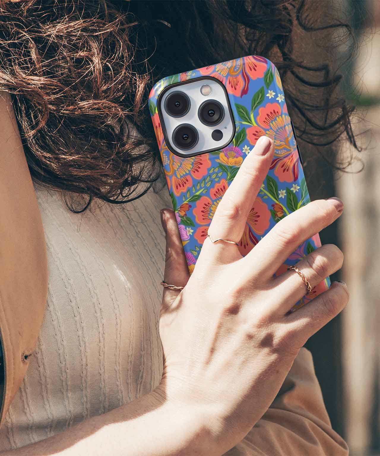 Vibrant Floral Fiesta Pattern iPhone case Case Cazify - Delivery Canada