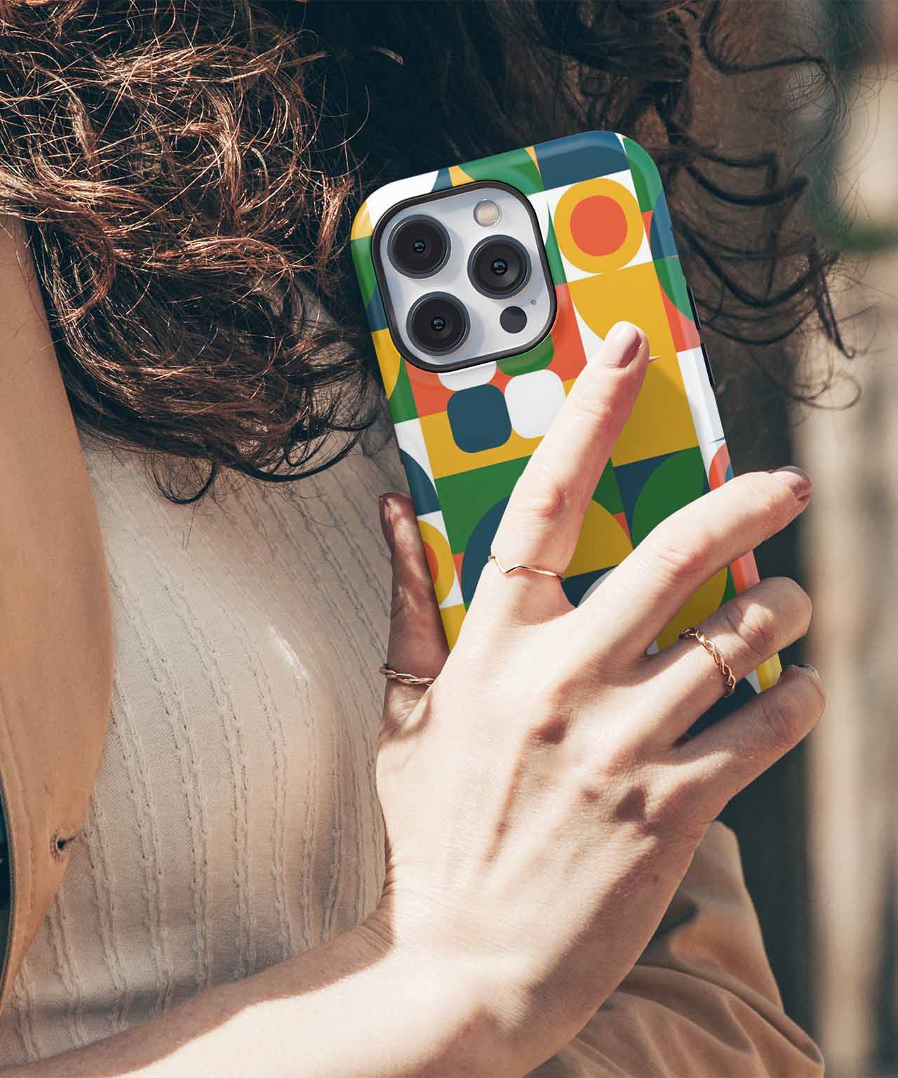 Vibrant Geometric Bliss Celebrating Colors iPhone case Case Cazify - Delivery Canada