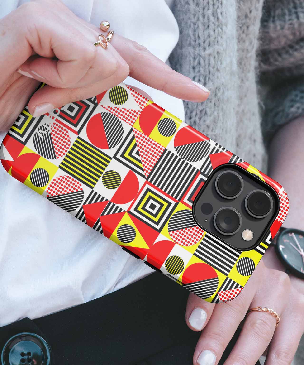 Vibrant Geometric Fun Fest iPhone case Case Cazify - Delivery Canada