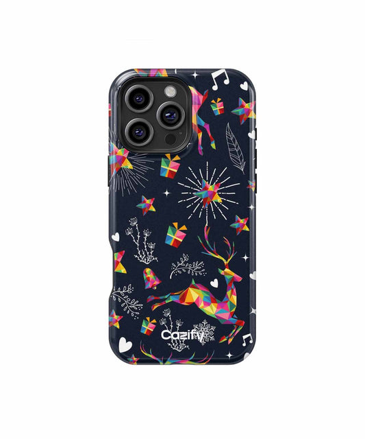 Vibrant Holiday Funtime with Reindeer iPhone case Case Cazify - Delivery Canada