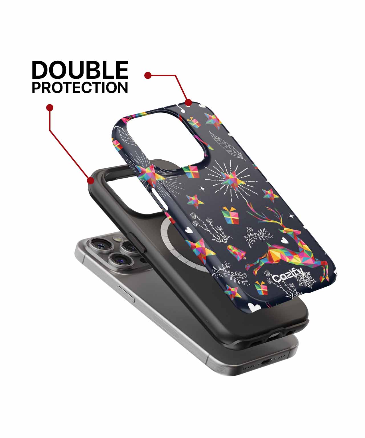 Vibrant Holiday Funtime with Reindeer iPhone case Case Cazify - Delivery Canada