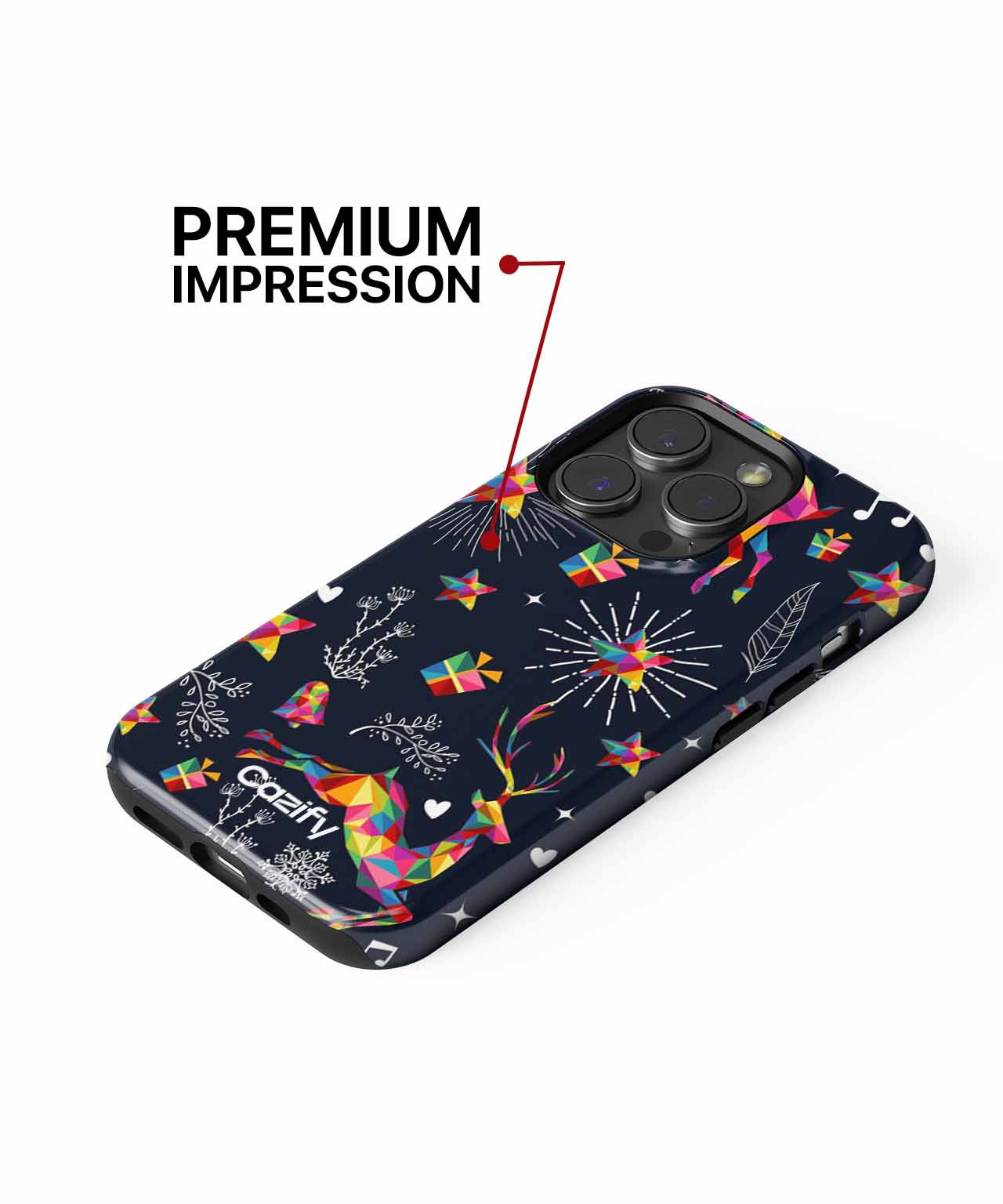 Vibrant Holiday Funtime with Reindeer iPhone case Case Cazify - Delivery Canada