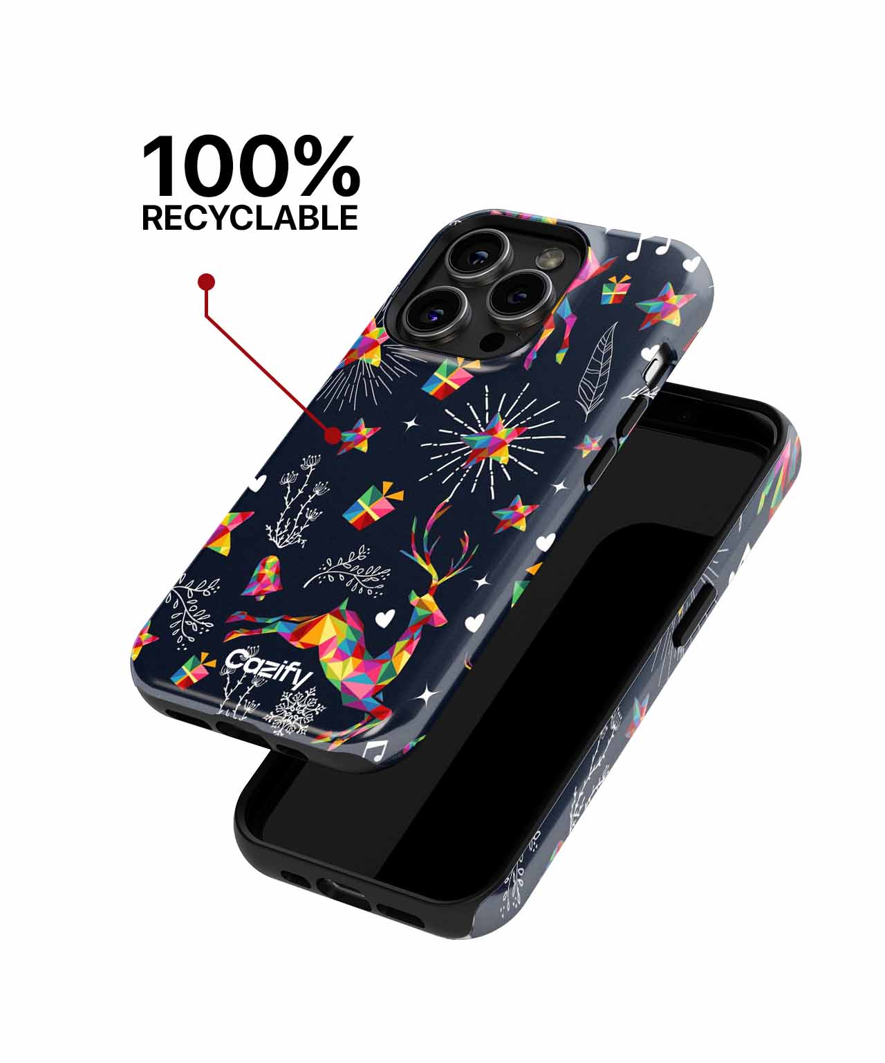 Vibrant Holiday Funtime with Reindeer iPhone case Case Cazify - Delivery Canada