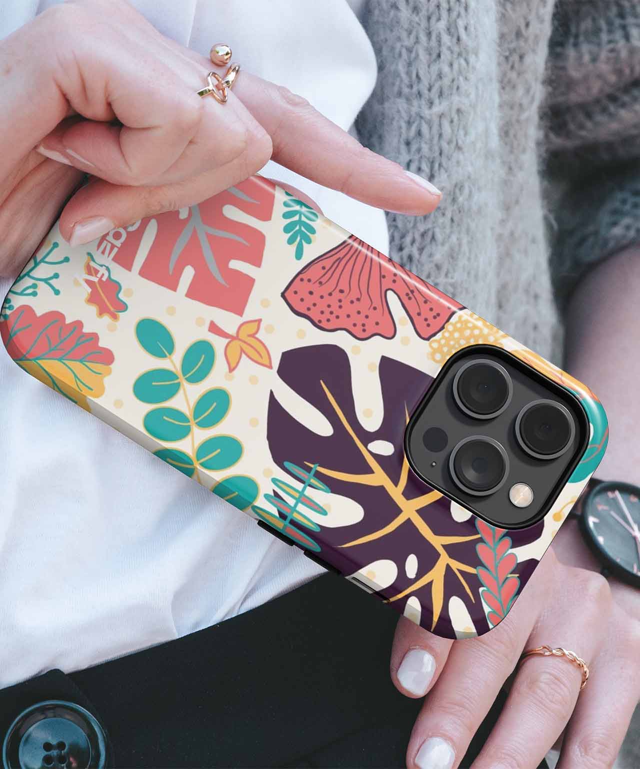 Vibrant Jungle Leaves Dance Party iPhone case Case Cazify - Delivery Canada