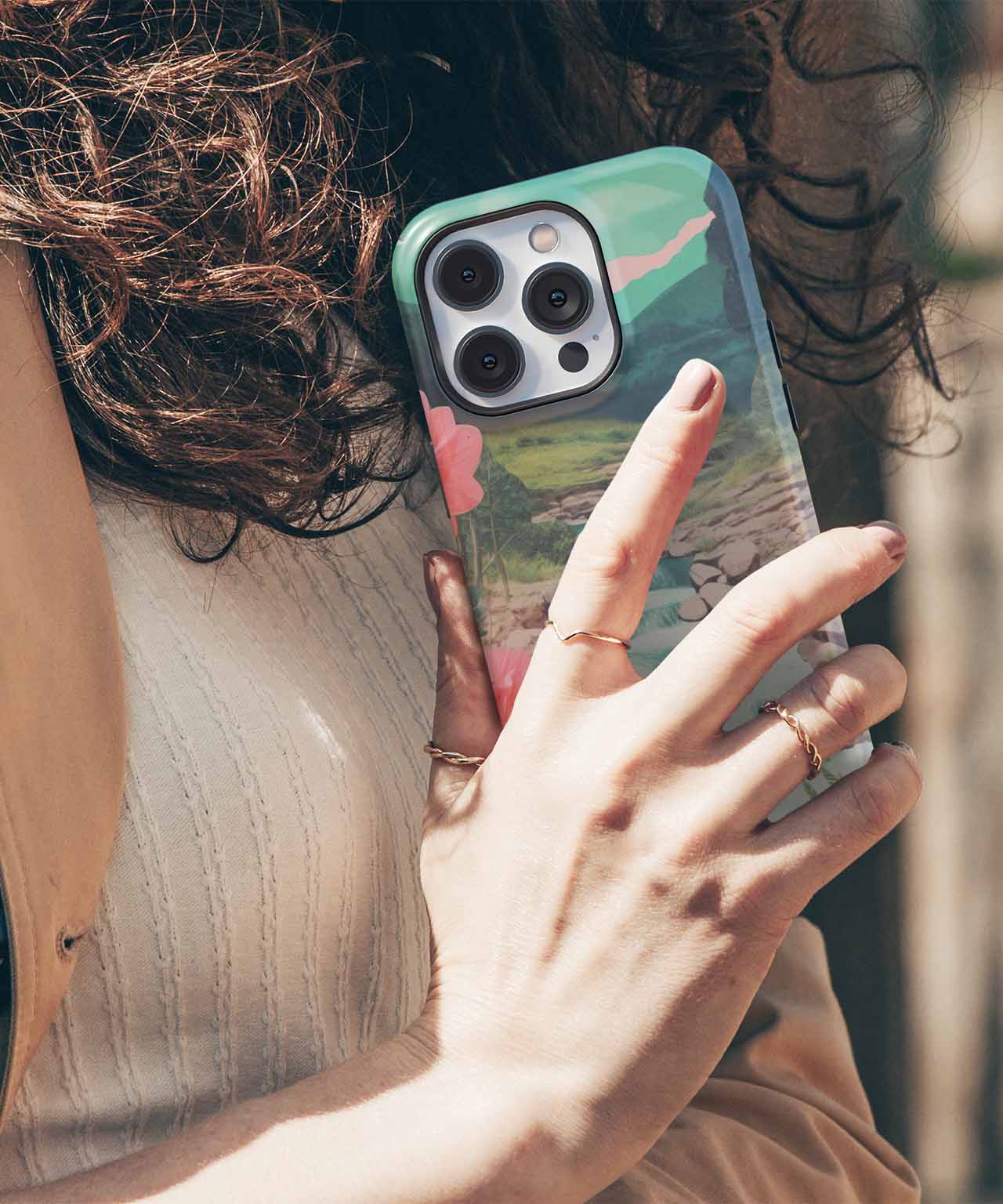 Vibrant Nature Escape with Flowing Stream iPhone case Case Cazify - Delivery Canada
