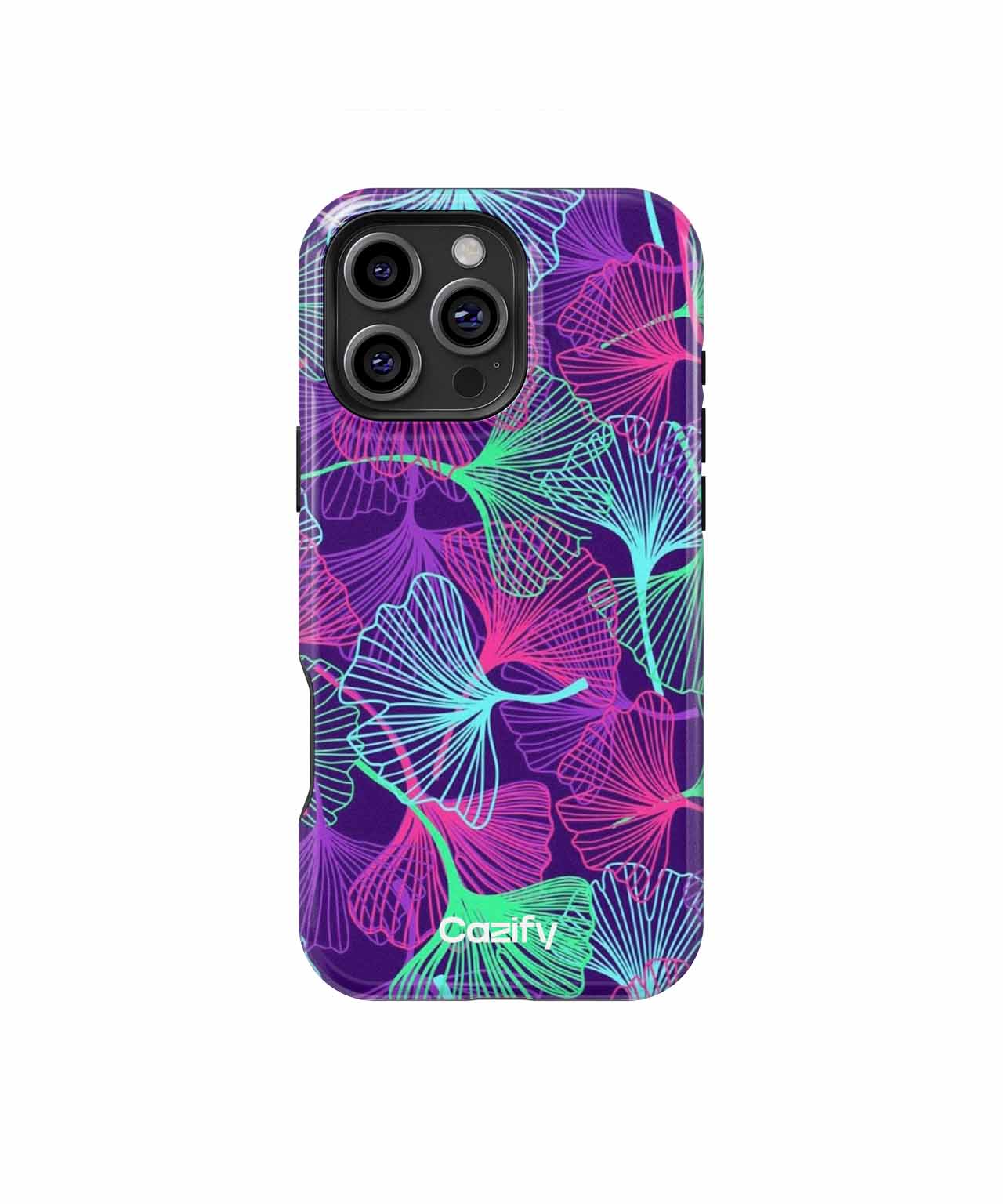 Vibrant Neon Ginkgo Leaf Pattern iPhone case Case Cazify - Delivery Canada