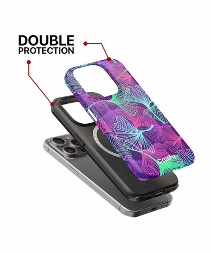 Vibrant Neon Ginkgo Leaf Pattern iPhone case Case Cazify - Delivery Canada