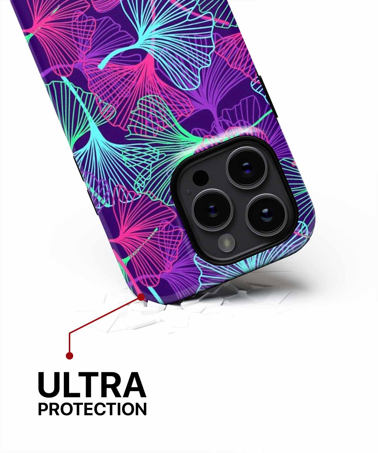 Vibrant Neon Ginkgo Leaf Pattern iPhone case Case Cazify - Delivery Canada