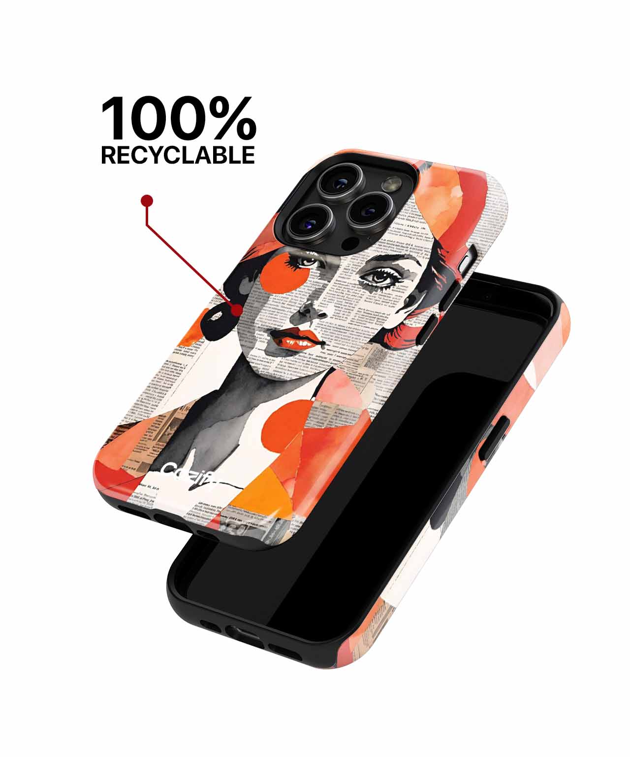 Vibrant Paper Collage Woman iPhone case Case Cazify - Delivery Canada