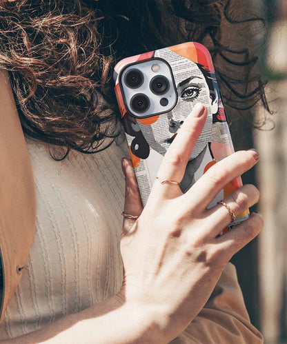 Vibrant Paper Collage Woman iPhone case Case Cazify - Delivery Canada