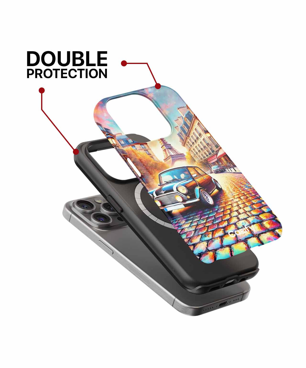 Vibrant Parisian Mini Cooper Adventure iPhone case Case Cazify - Delivery Canada