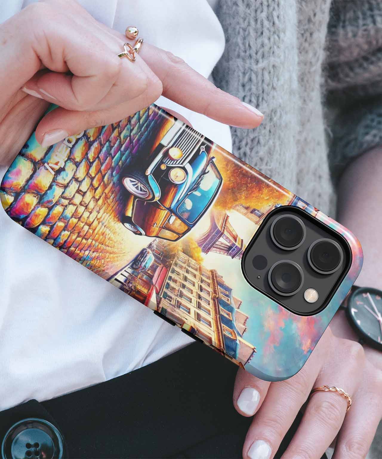 Vibrant Parisian Mini Cooper Adventure iPhone case Case Cazify - Delivery Canada