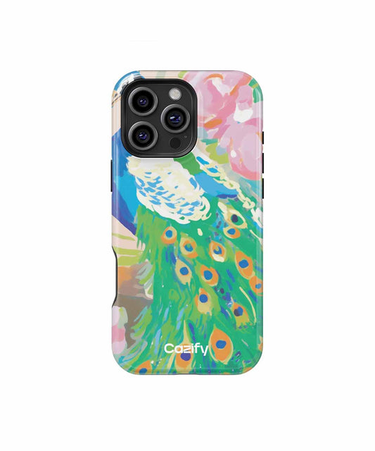 Vibrant Peacock Strutting Through Flowers iPhone case Case Cazify - Delivery Canada