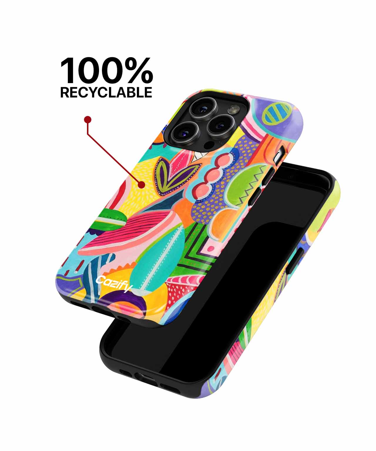 Vibrant Playful Colorful Abstract Shapes iPhone case Case Cazify - Delivery Canada