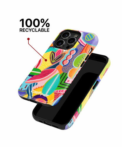 Vibrant Playful Colorful Abstract Shapes iPhone case Case Cazify - Delivery Canada
