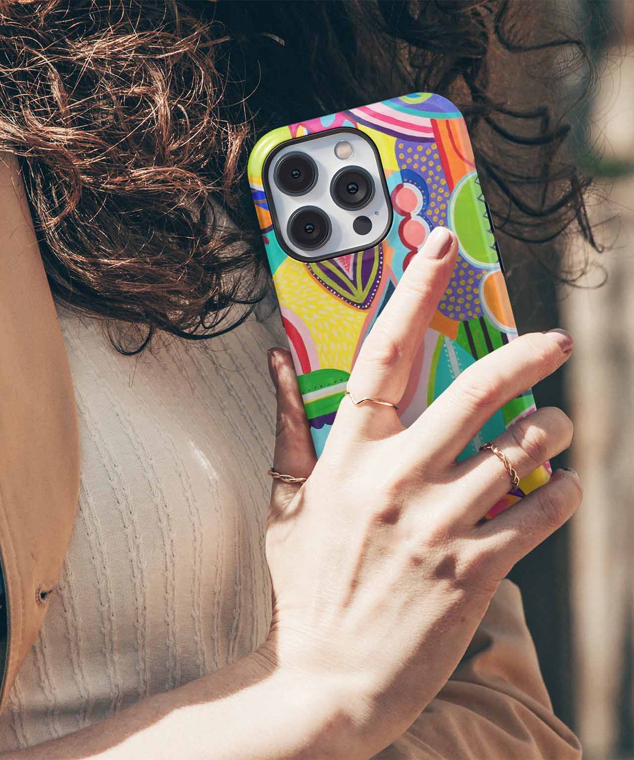 Vibrant Playful Colorful Abstract Shapes iPhone case Case Cazify - Delivery Canada