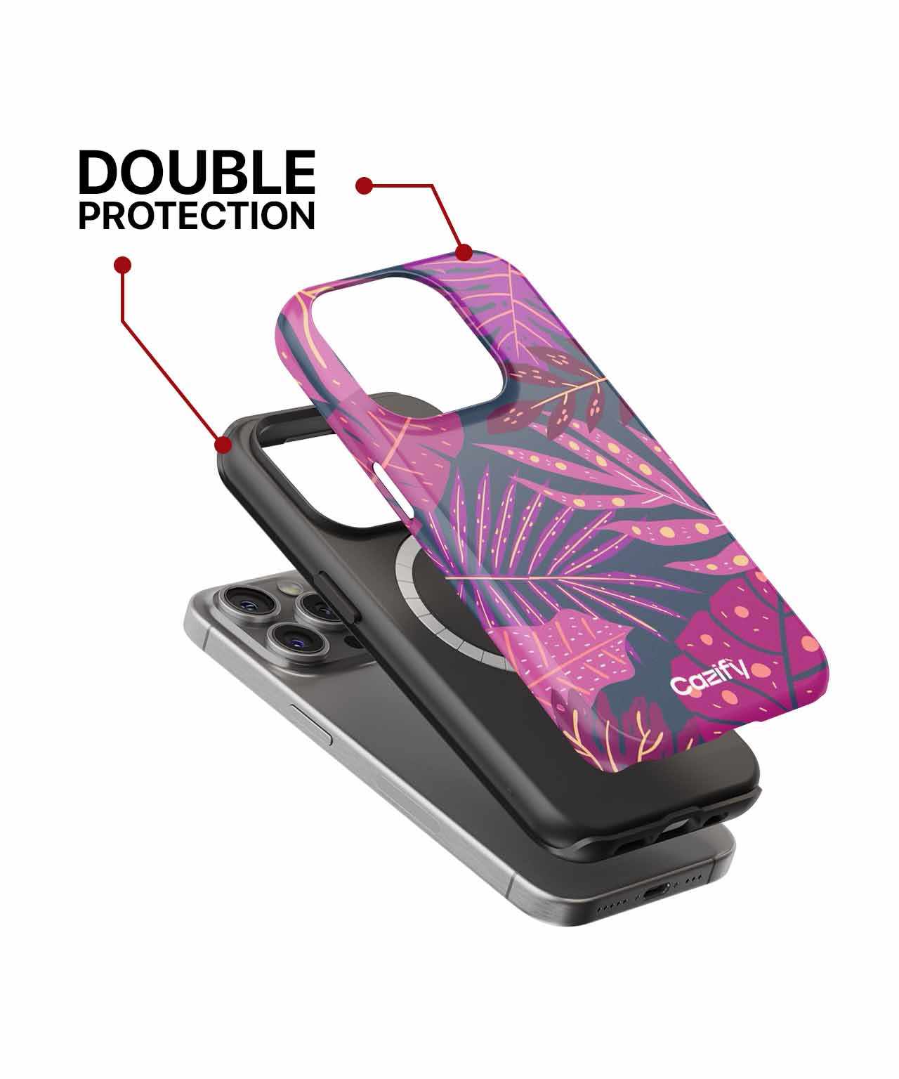 Vibrant Purple Jungle Leaf Party iPhone case Case Cazify - Delivery Canada