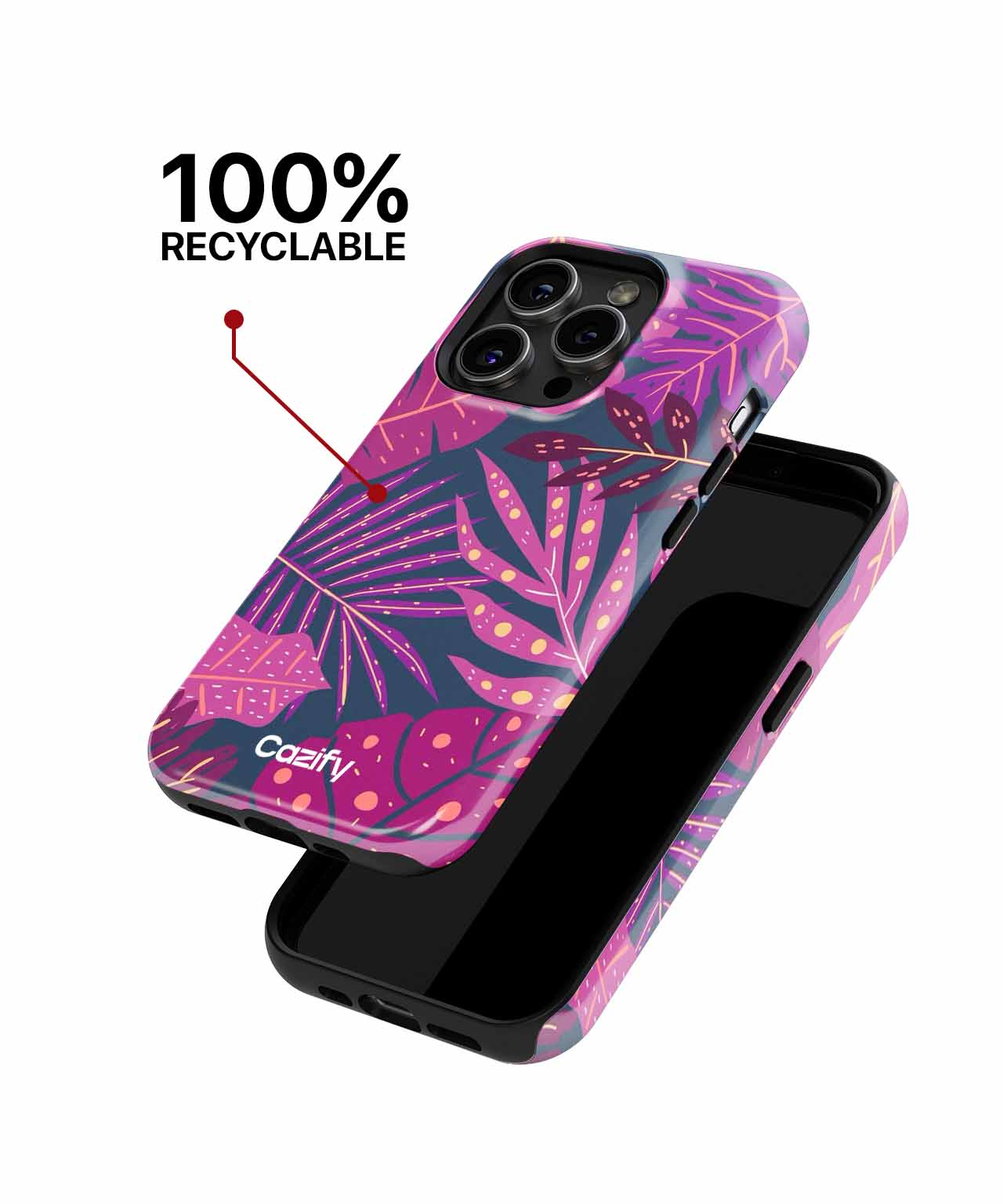 Vibrant Purple Jungle Leaf Party iPhone case Case Cazify - Delivery Canada