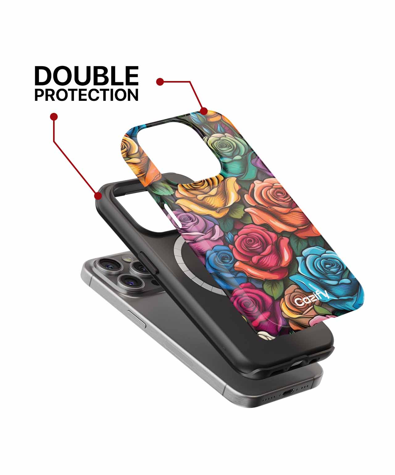 Vibrant Rainbow Garden of Roses iPhone case Case Cazify - Delivery Canada