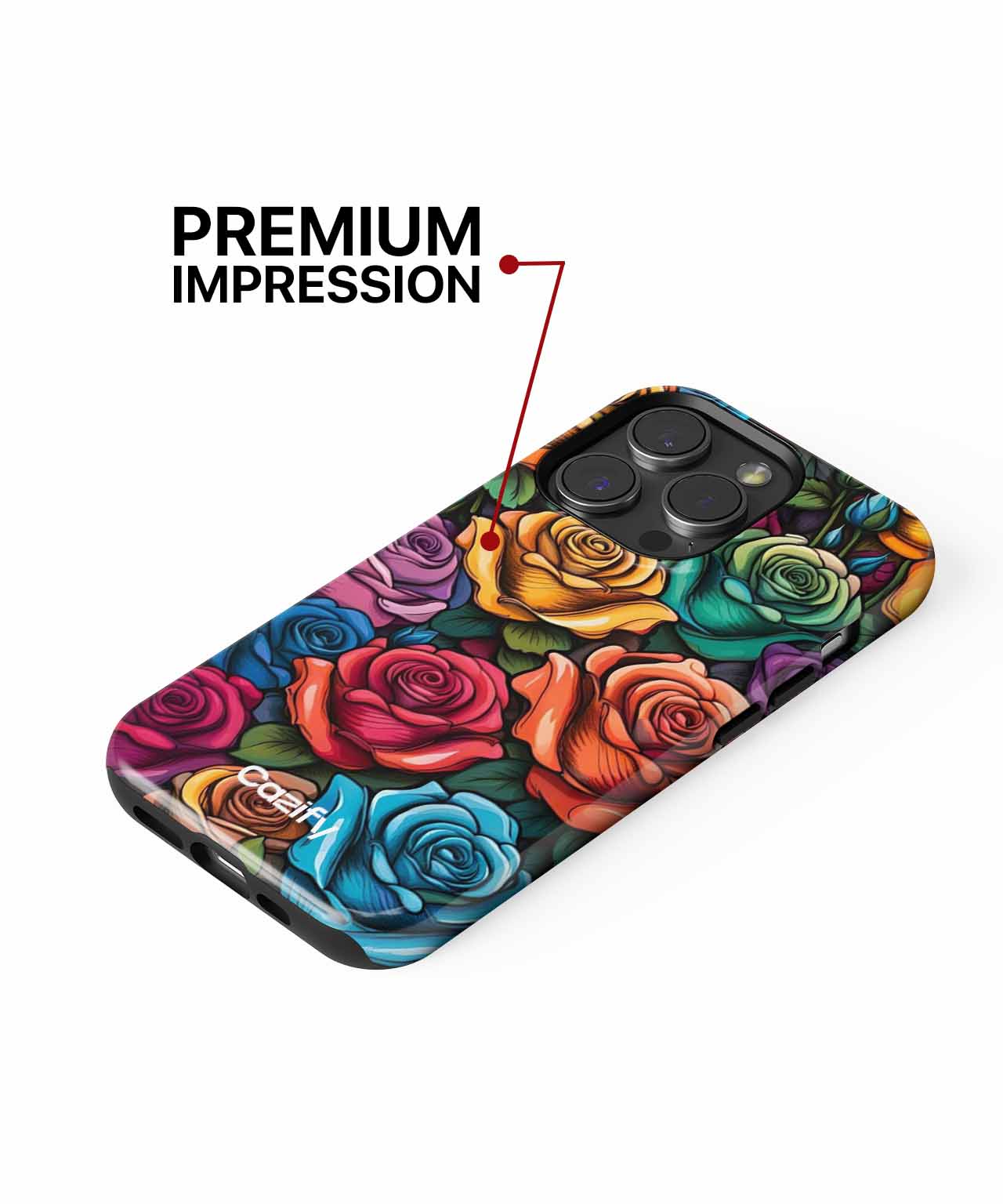Vibrant Rainbow Garden of Roses iPhone case Case Cazify - Delivery Canada