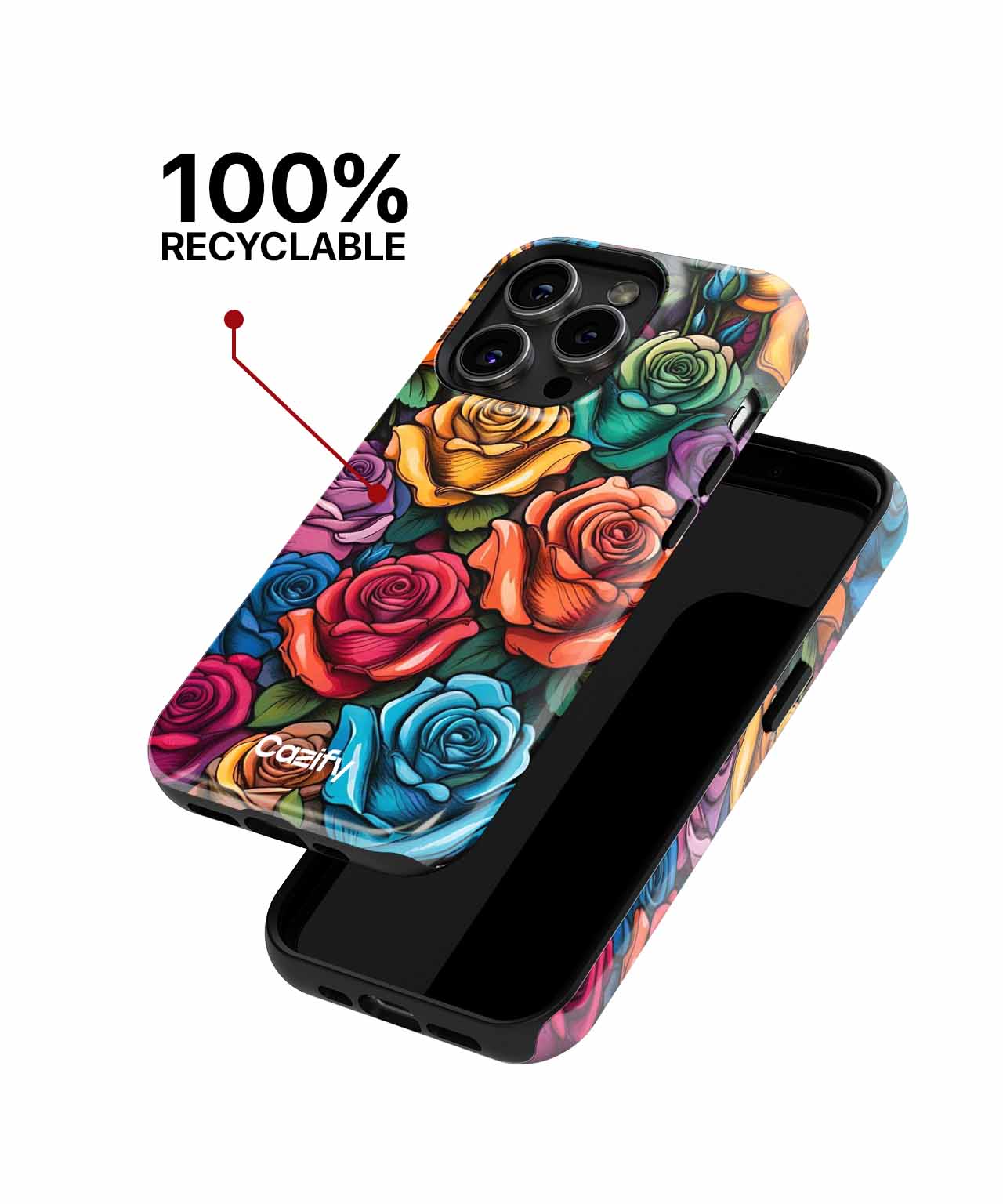 Vibrant Rainbow Garden of Roses iPhone case Case Cazify - Delivery Canada