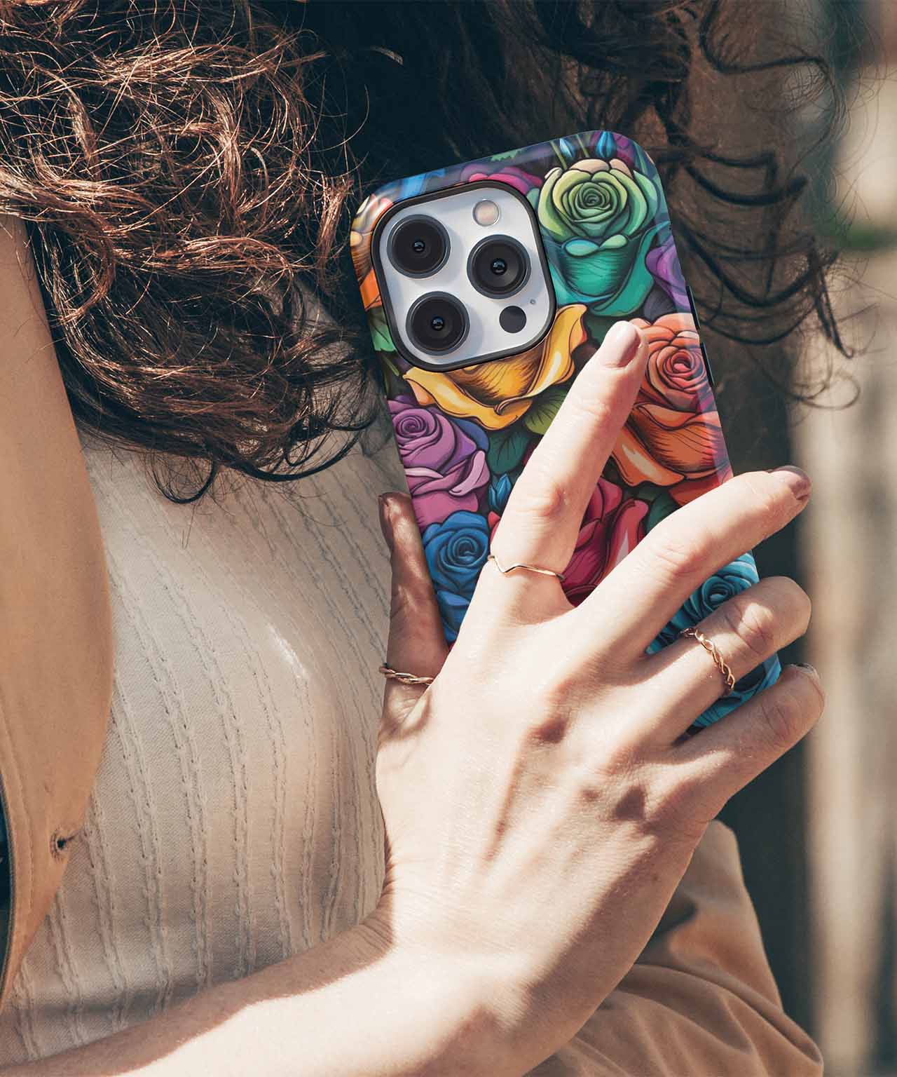 Vibrant Rainbow Garden of Roses iPhone case Case Cazify - Delivery Canada
