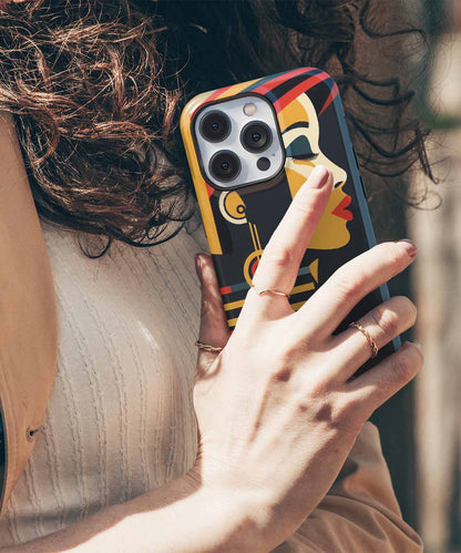 Vibrant Retro Chic Style Portrait iPhone case Case Cazify - Delivery Canada