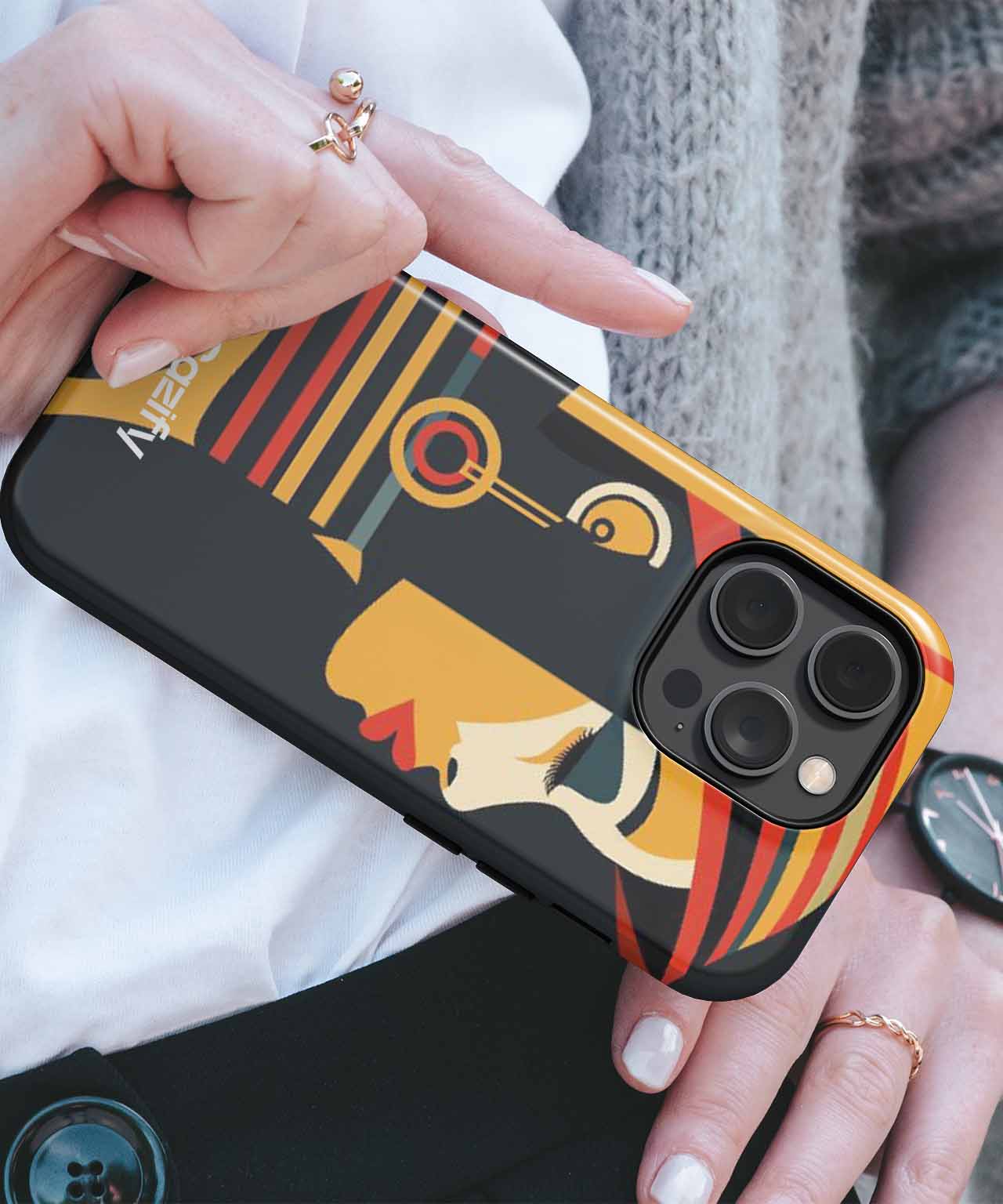 Vibrant Retro Chic Style Portrait iPhone case Case Cazify - Delivery Canada
