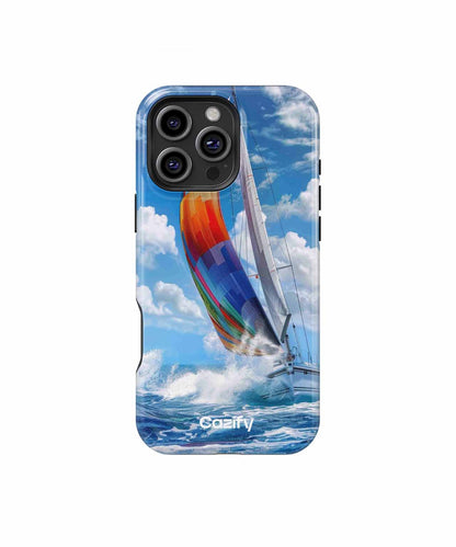 Vibrant sailing adventure on azure waves iPhone case Case Cazify - Delivery Canada