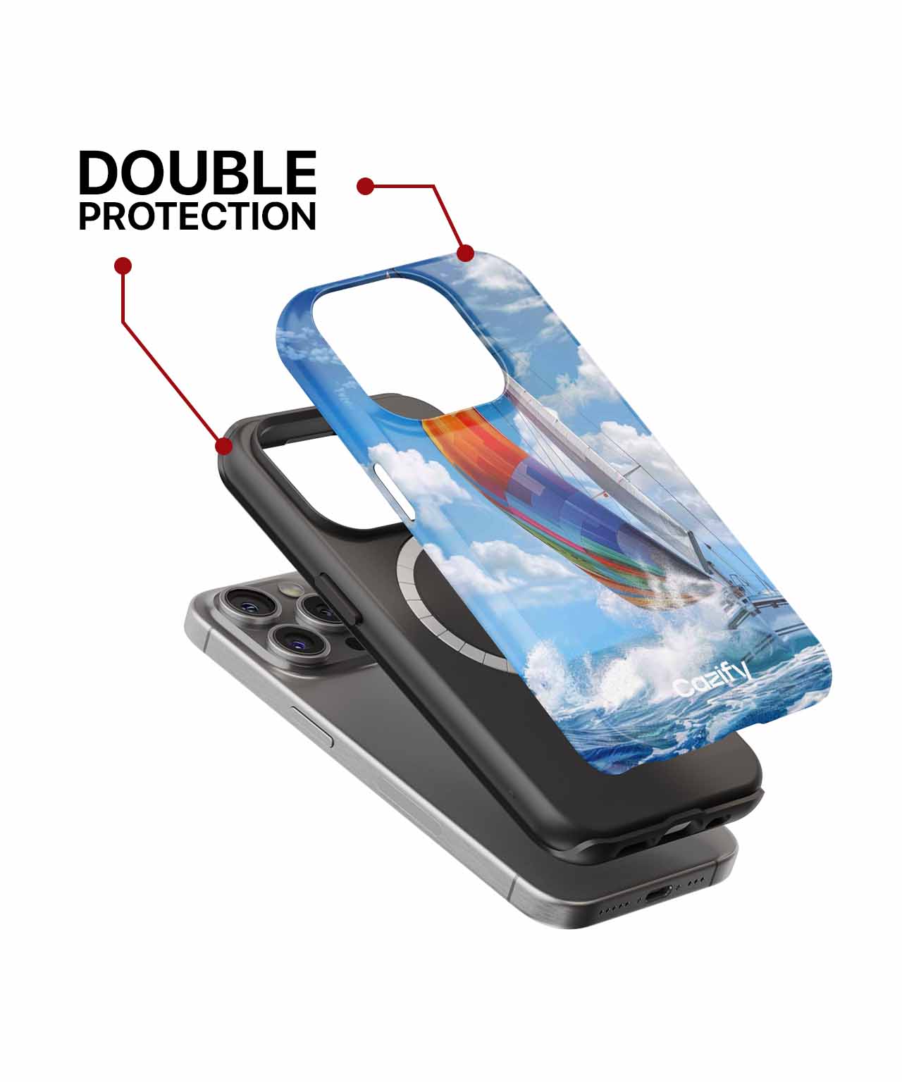 Vibrant sailing adventure on azure waves iPhone case Case Cazify - Delivery Canada