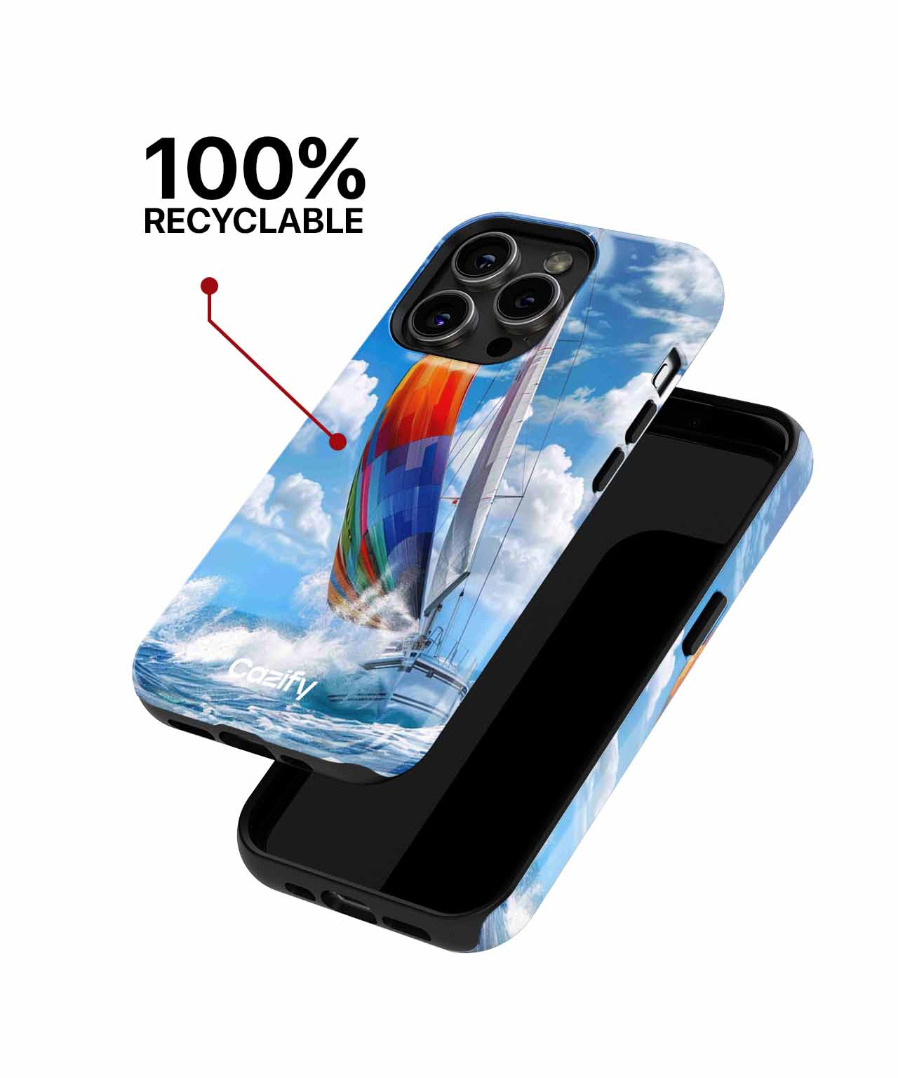 Vibrant sailing adventure on azure waves iPhone case Case Cazify - Delivery Canada