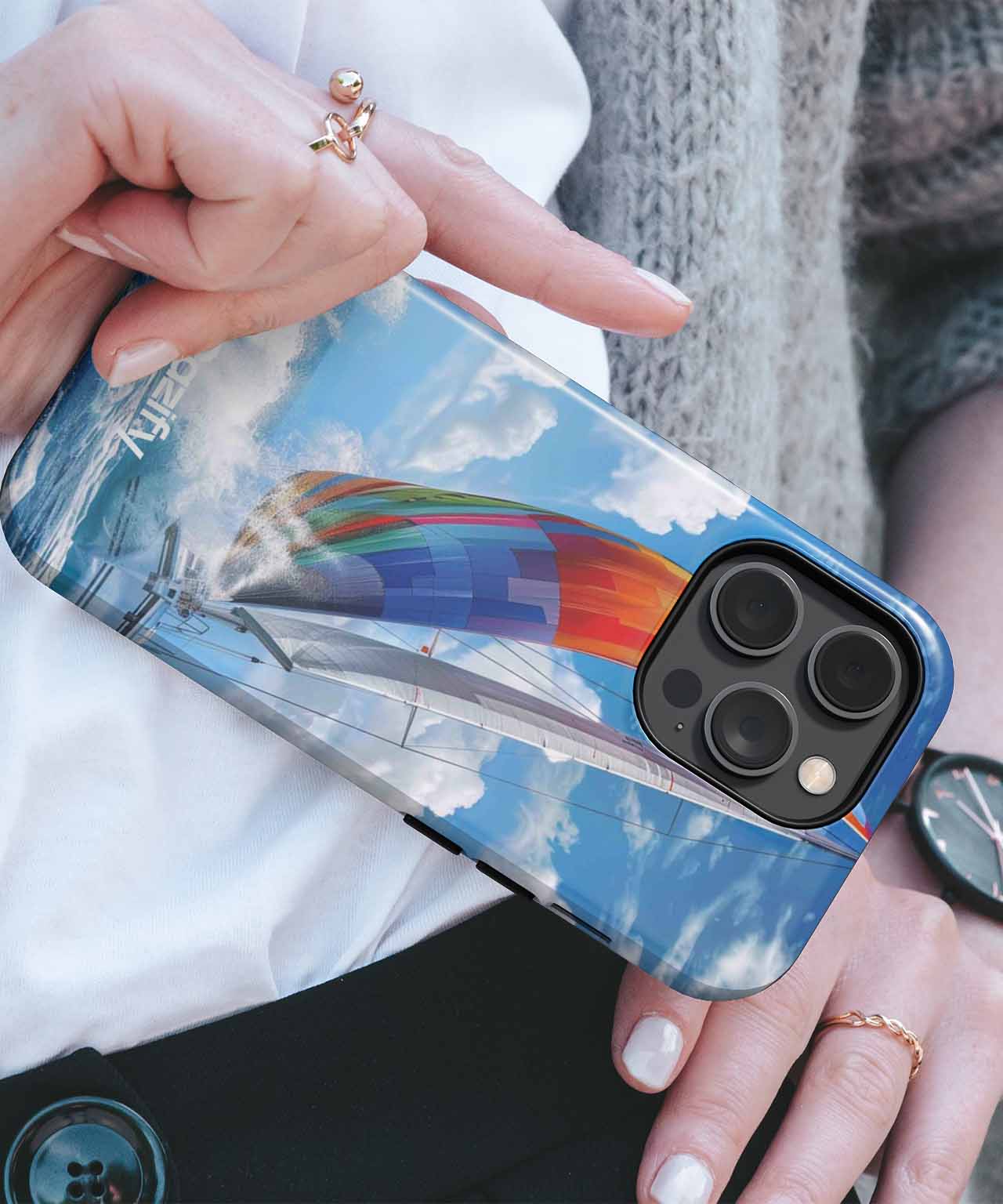 Vibrant sailing adventure on azure waves iPhone case Case Cazify - Delivery Canada