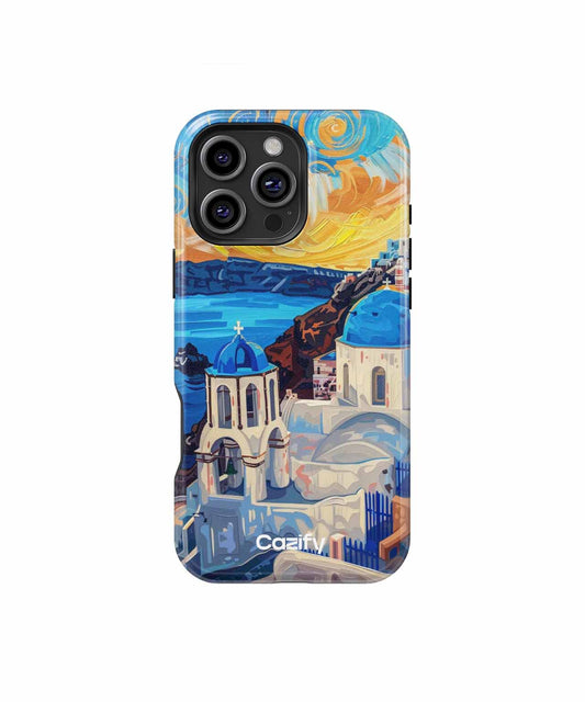 Vibrant Santorini Sunset Delight iPhone case Case Cazify - Delivery Canada