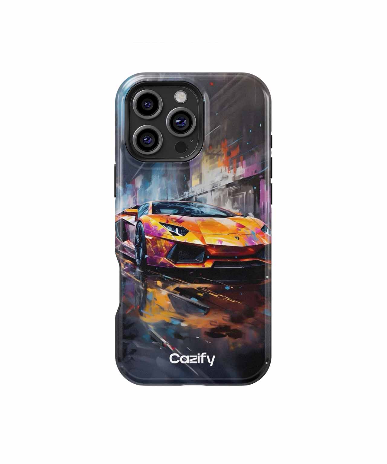 Vibrant Speed Machine in the Rain iPhone case Case Cazify - Delivery Canada