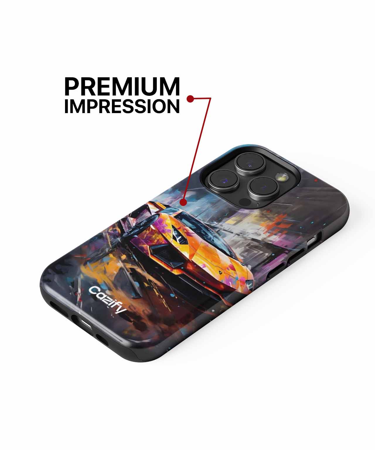 Vibrant Speed Machine in the Rain iPhone case Case Cazify - Delivery Canada