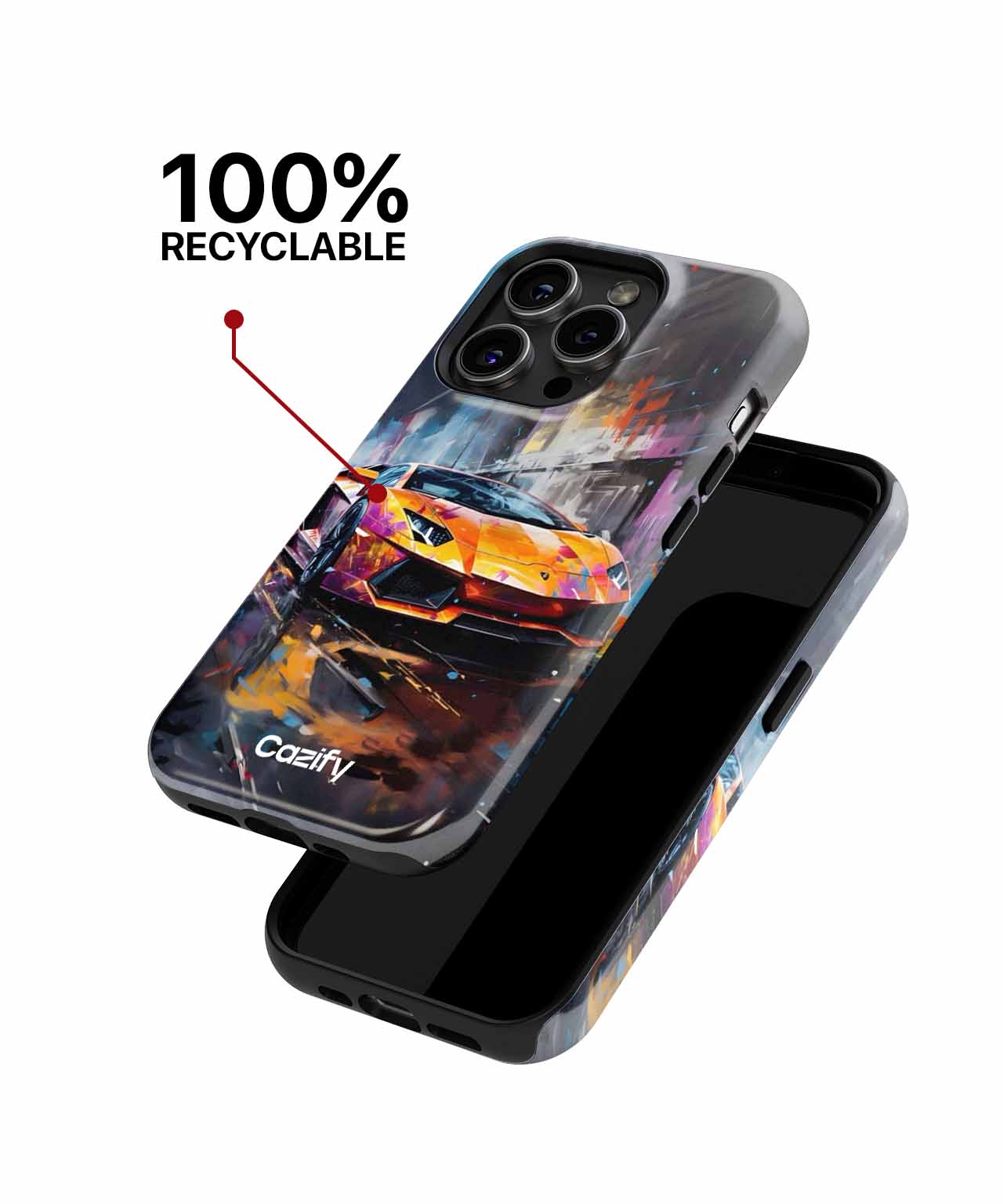 Vibrant Speed Machine in the Rain iPhone case Case Cazify - Delivery Canada