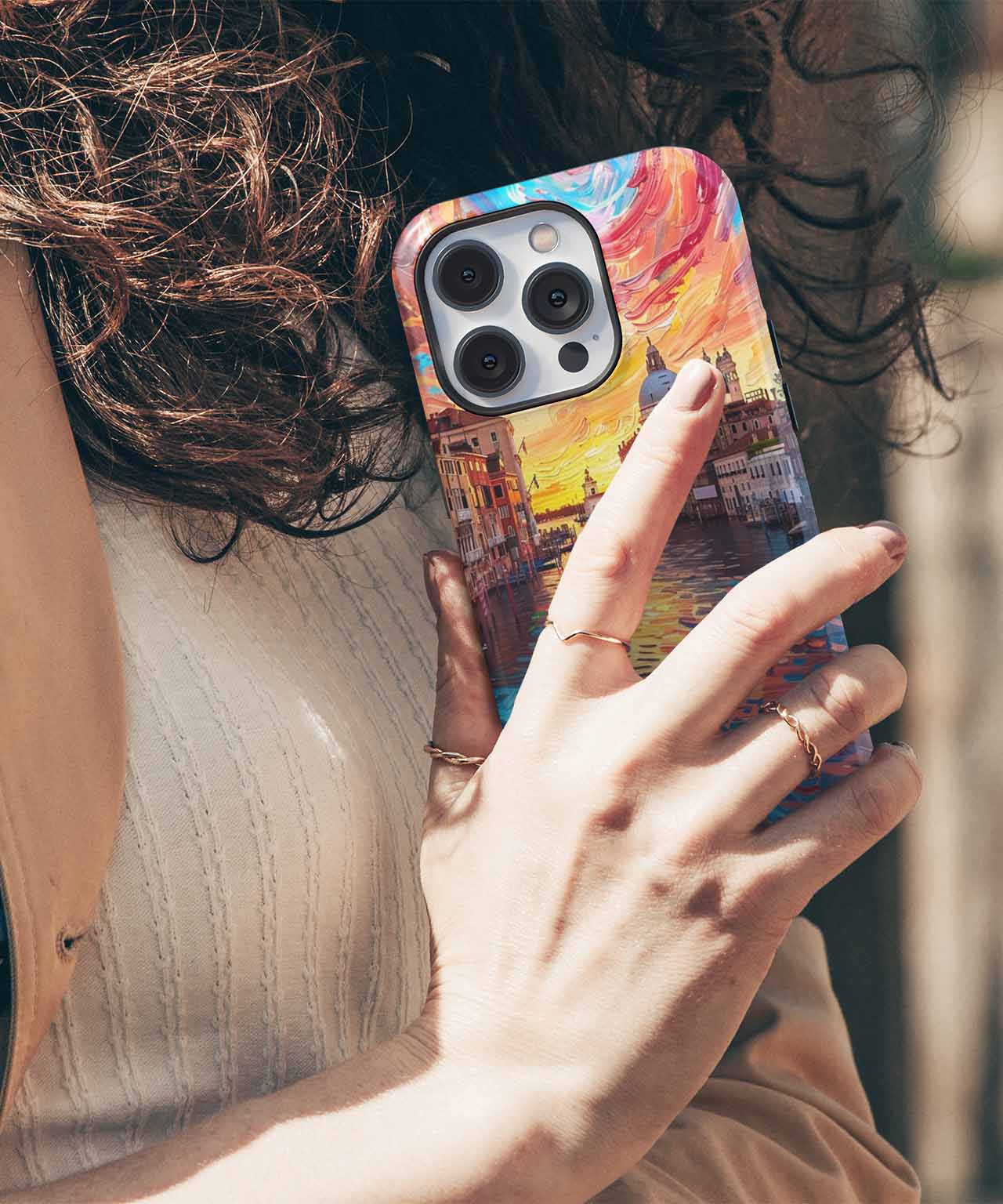 Vibrant Sunset Over Venetian Canals iPhone case Case Cazify - Delivery Canada