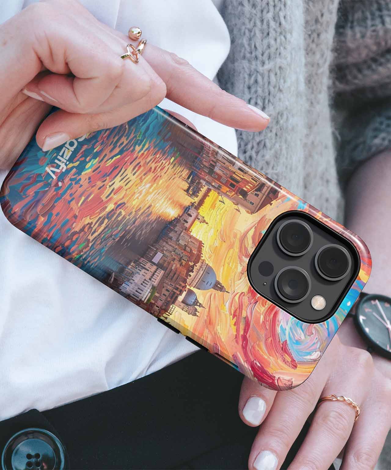 Vibrant Sunset Over Venetian Canals iPhone case Case Cazify - Delivery Canada
