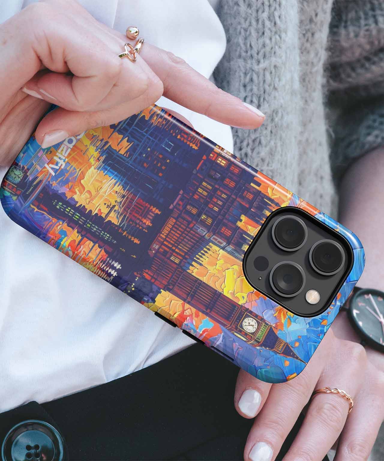 Vibrant Sunset Over Westminster Bridge iPhone case Case Cazify - Delivery Canada