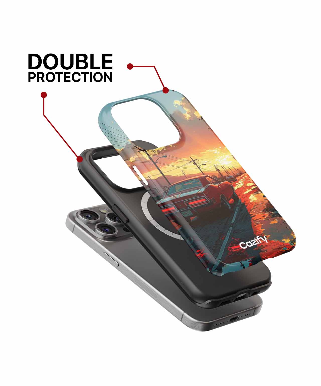 Vibrant Sunset Road Trip Adventure iPhone case Case Cazify - Delivery Canada
