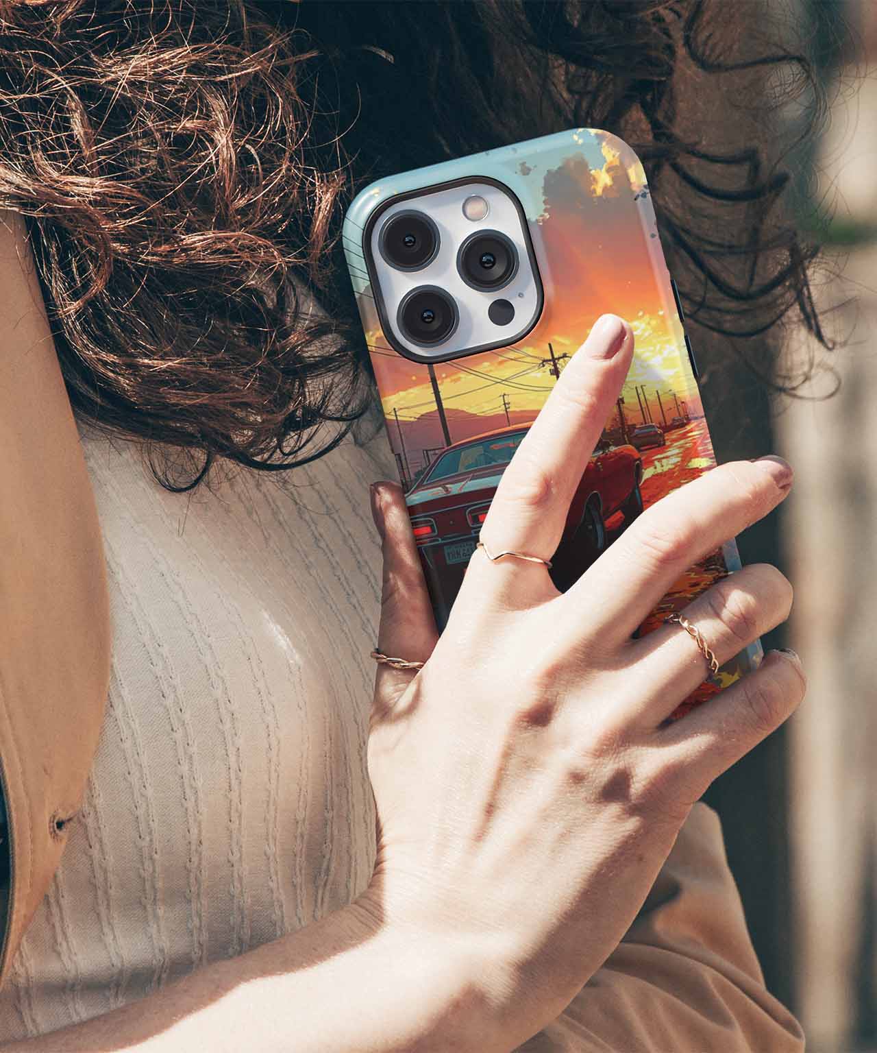 Vibrant Sunset Road Trip Adventure iPhone case Case Cazify - Delivery Canada
