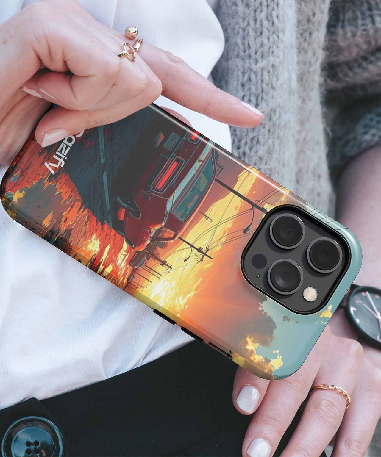 Vibrant Sunset Road Trip Adventure iPhone case Case Cazify - Delivery Canada