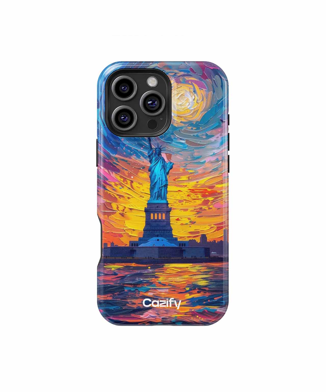 Vibrant Sunset Statue of Liberty iPhone case Case Cazify - Delivery Canada