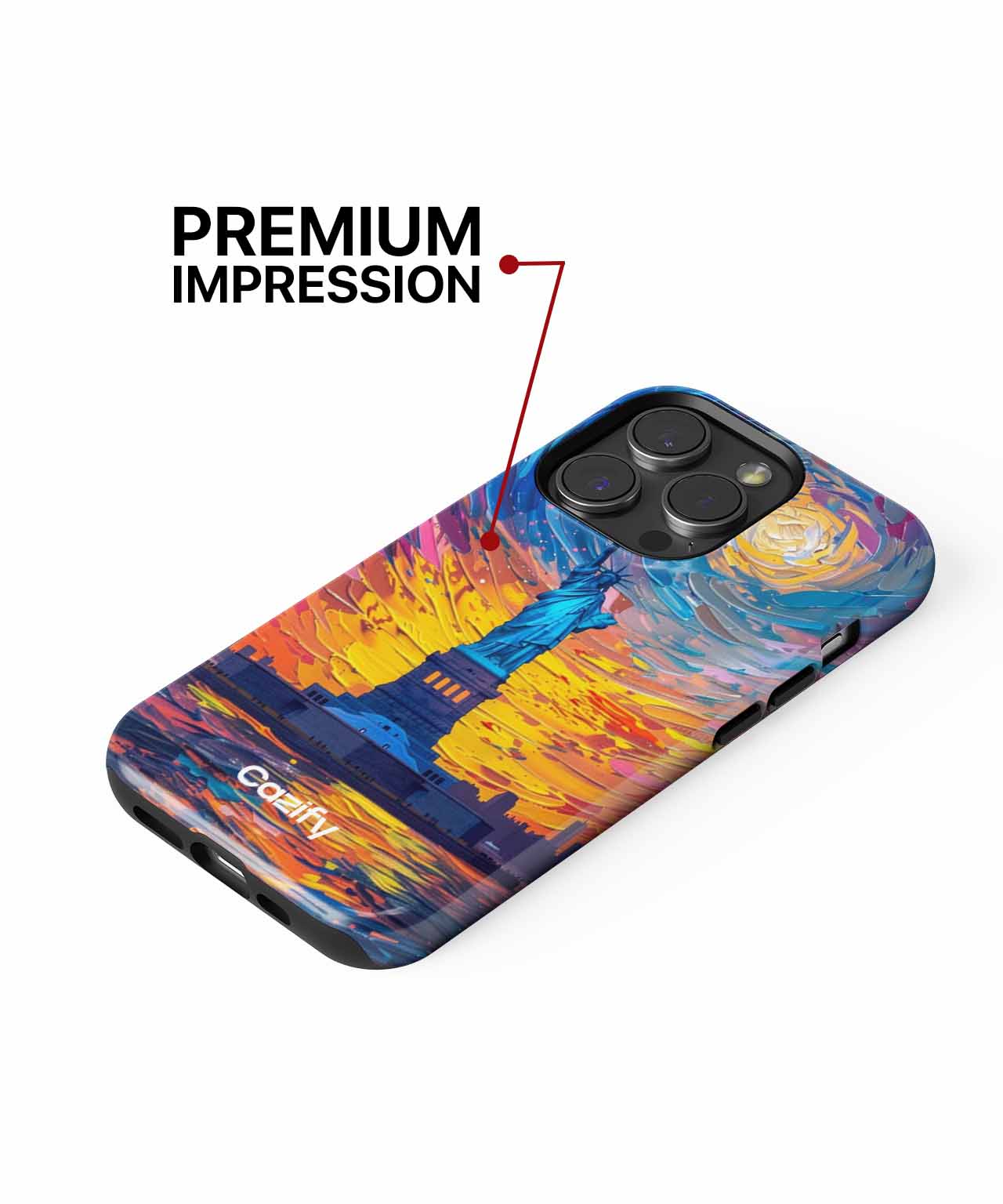 Vibrant Sunset Statue of Liberty iPhone case Case Cazify - Delivery Canada