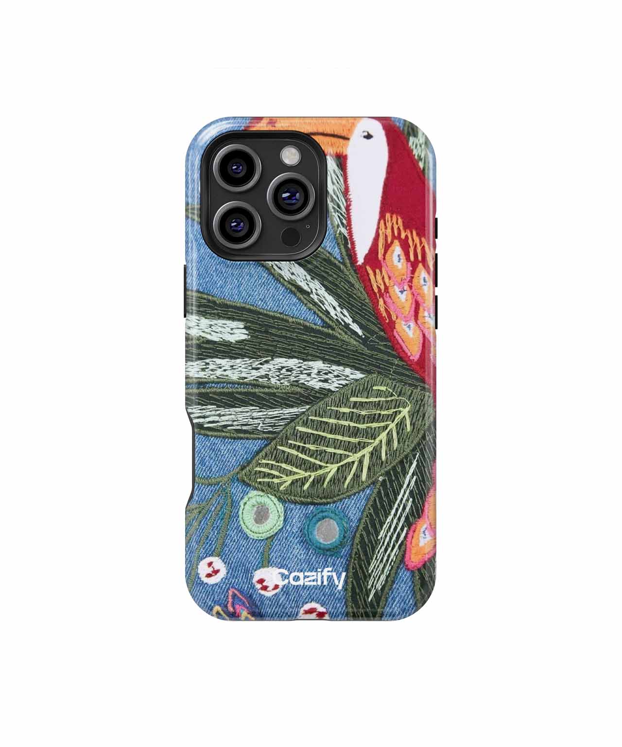 Vibrant Tropical Bird on Denim iPhone case Case Cazify - Delivery Canada