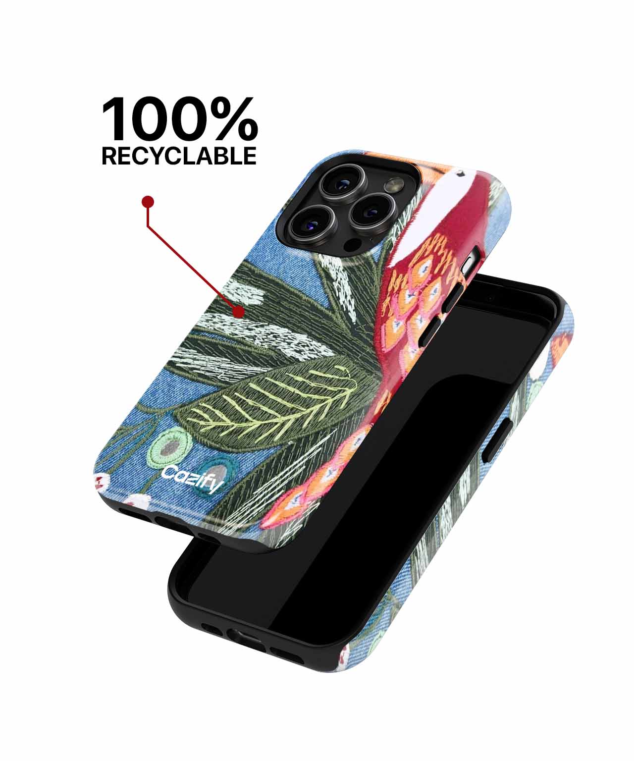 Vibrant Tropical Bird on Denim iPhone case Case Cazify - Delivery Canada
