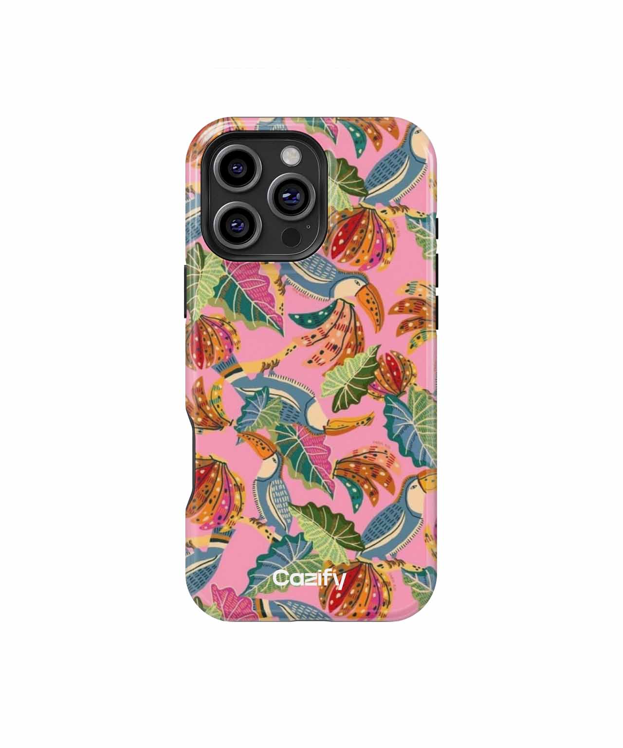 Vibrant Tropical Birds and Leaves iPhone case Case Cazify - Delivery Canada