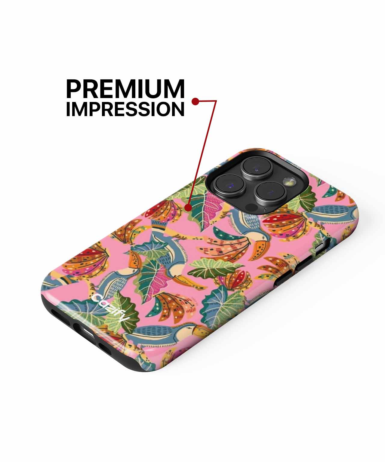 Vibrant Tropical Birds and Leaves iPhone case Case Cazify - Delivery Canada