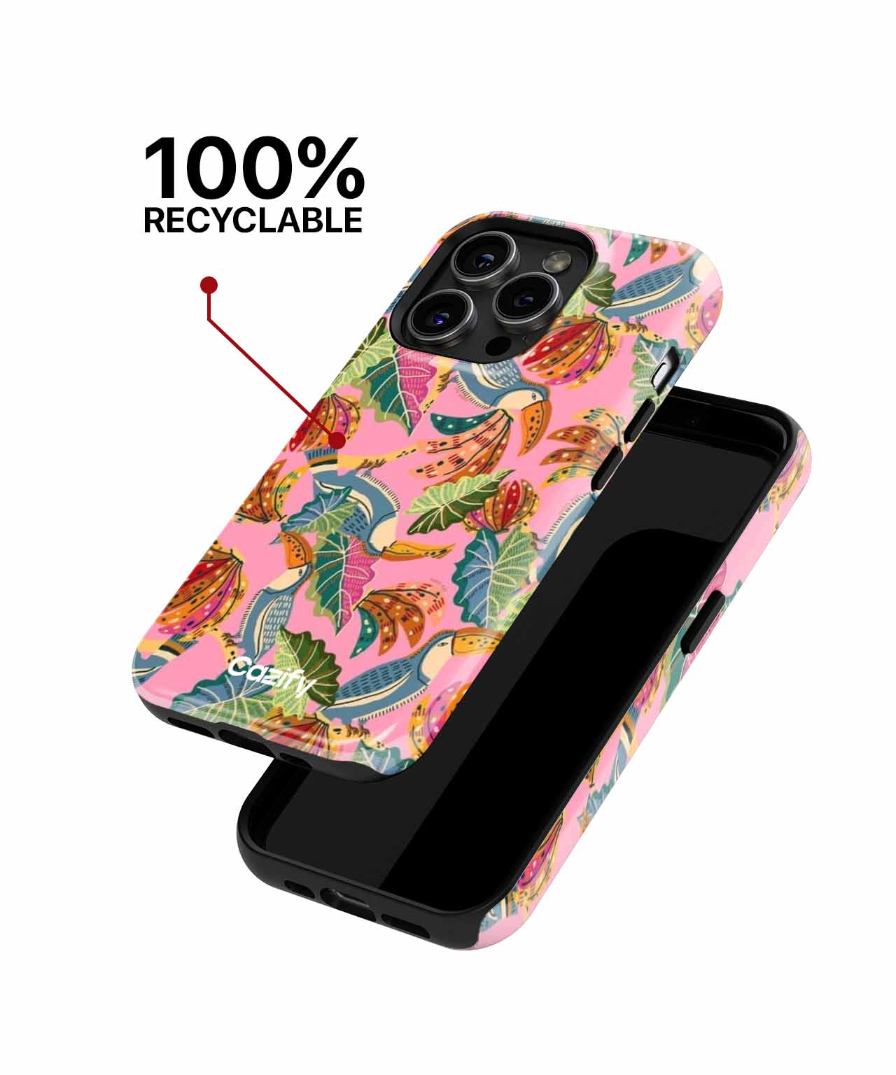 Vibrant Tropical Birds and Leaves iPhone case Case Cazify - Delivery Canada