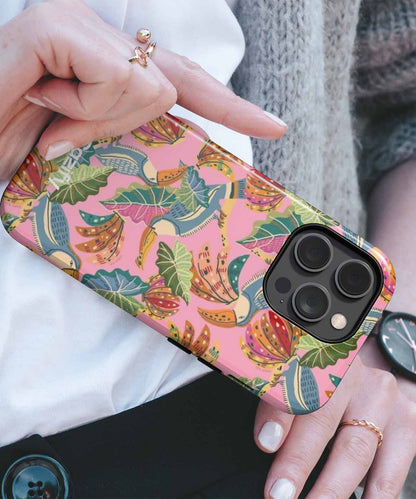 Vibrant Tropical Birds and Leaves iPhone case Case Cazify - Delivery Canada